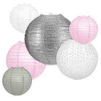 Lampionpakket - Papier - Pink &amp; Silver - 20-delig
