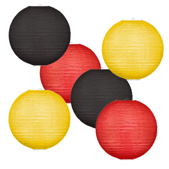 Lampionpakket - Flag Black Red Yellow - 30-delig P/M