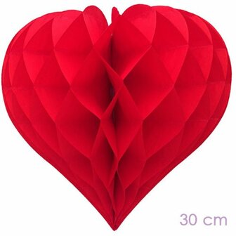 Honeycomb hart rood 30 cm