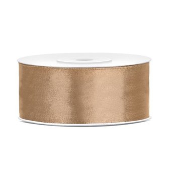 Rolletje 25mm goud satijnen lint - 25 meter