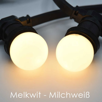 Zwarte prikkabel - 50 meter - inclusief warm witte LED lampen