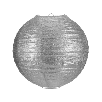 Lampion zilver glitter 35cm