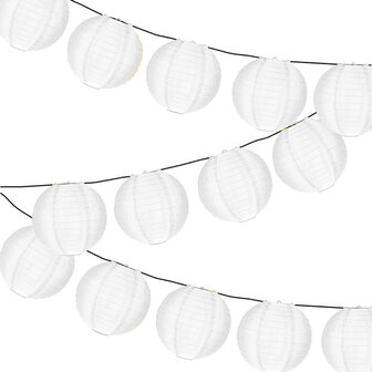 Lampionpakket - Nylon Wit - 20-delig - incl. LED string