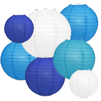 Lampionpakket - Papier - Blauw - 40-delig