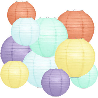 Lampionpakket - Papier - Natural Colors - 40-delig