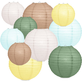 Lampionpakket - Papier - Natural Pastel - 40 - delig