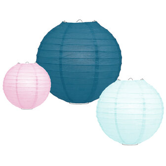 Lampionpakket - Papier - Duck Egg &amp; Blush - 10-delig