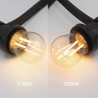 Prikkabel set 10 meter met LED lampen met dubbele filament