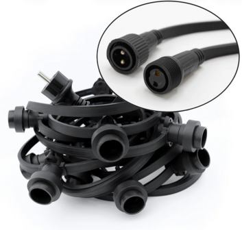 Prikkabel zwart, koppelbaar