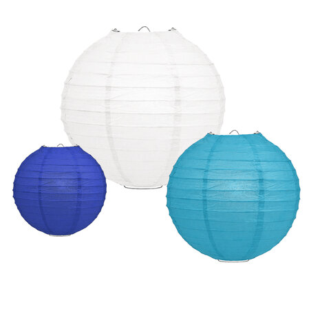 Lampionpakket - Papier - Blauw - 10-delig