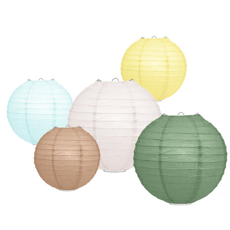 Lampionpakket - Papier - Natural Pastel - 10