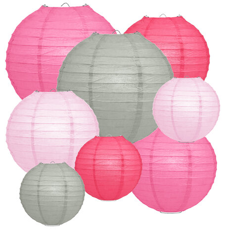 Lampionpakket - Papier - Colour me Pink - 10-delig