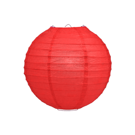 50 x Lampion 25cm - rood rijstpapier 