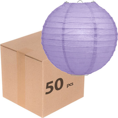 50 x Lampion 25cm - Lavendel rijstpapier 