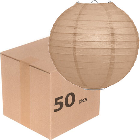 50 x Lampion 25cm - Latte rijstpapier 