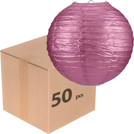 50 x Lampion 25cm - Rose goud rijstpapier 