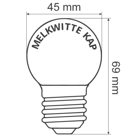 Warm witte LED lampen met standaard melkwitte kap, &Oslash;45