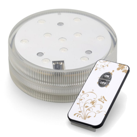 LED Base Helder wit met afstandbediening