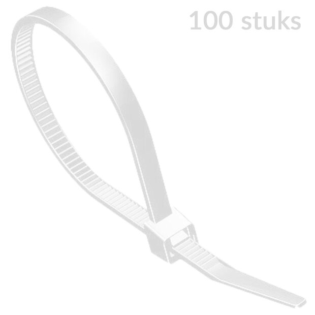 Tie-wraps 100 x 2,5mm. 100 stuks