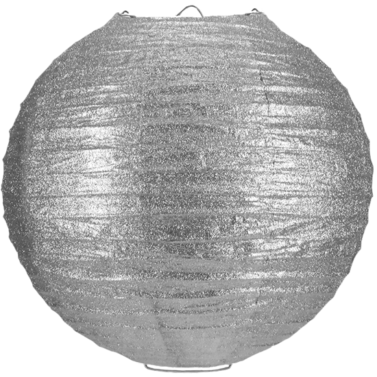 Lampion zilver glitter 80cm