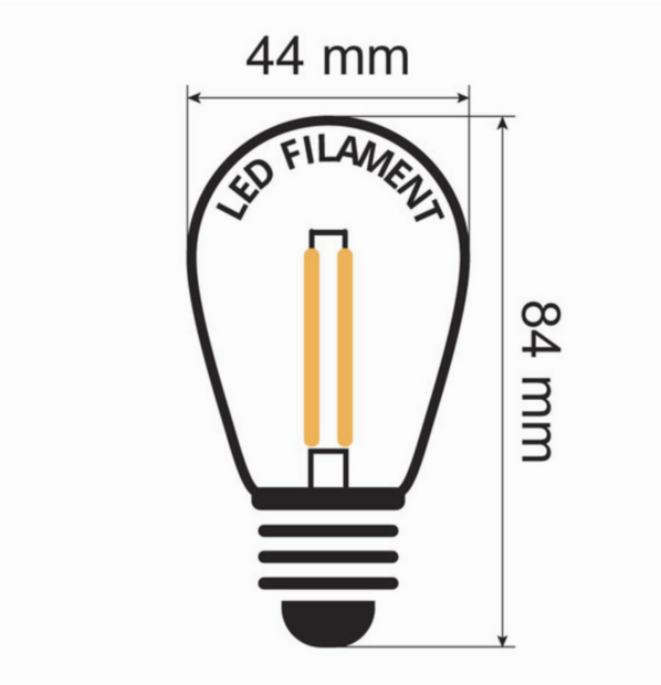 Prikkabel set 10 meter met LED lampen met dubbele filament