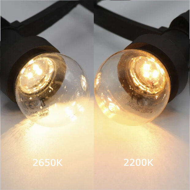 Prikkabel set 10 meter met LED lampen met LED's in bodem