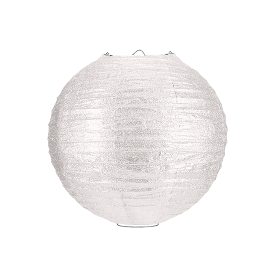 Lampion Wit Glitter 25cm