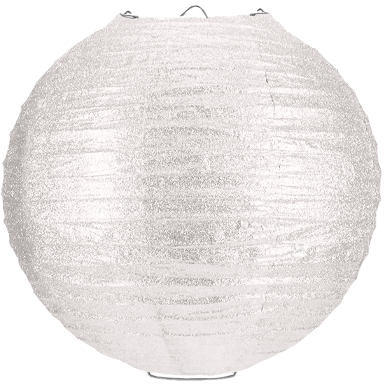 Lampion Wit Glitter 80cm