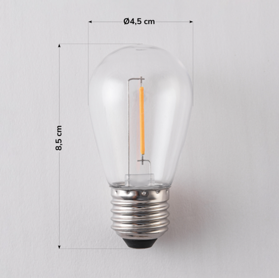 Warm witte filament lampen - 1 watt