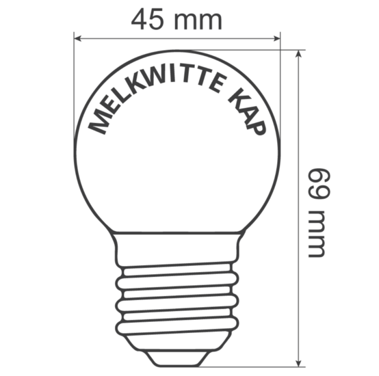 Warm witte lampen met melkwitte kap, dimbaar, &Oslash;45 - 2 watt (2650K)