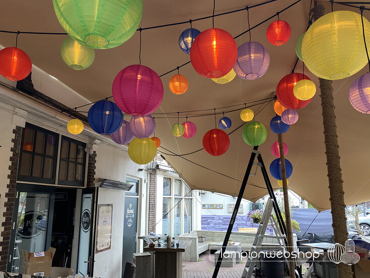 Nylon lampionnen met verlichting