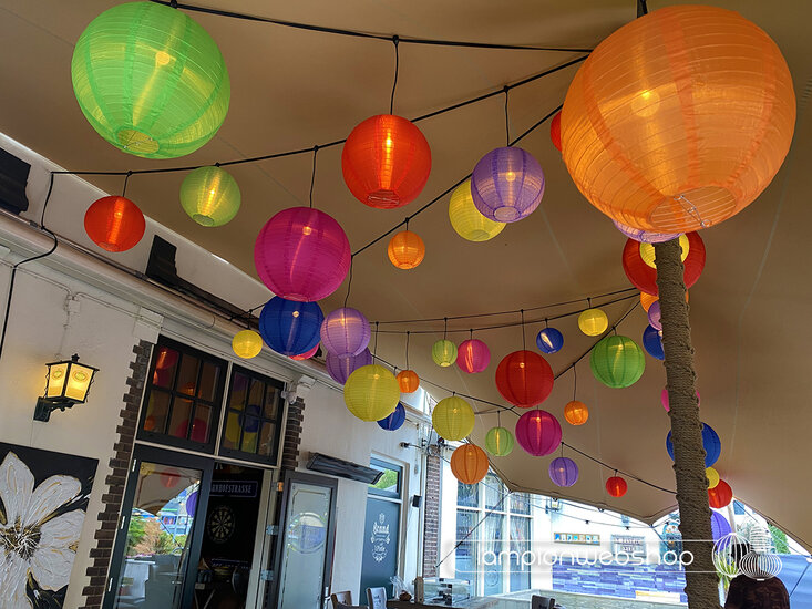 Nylon lampionnen met verlichting