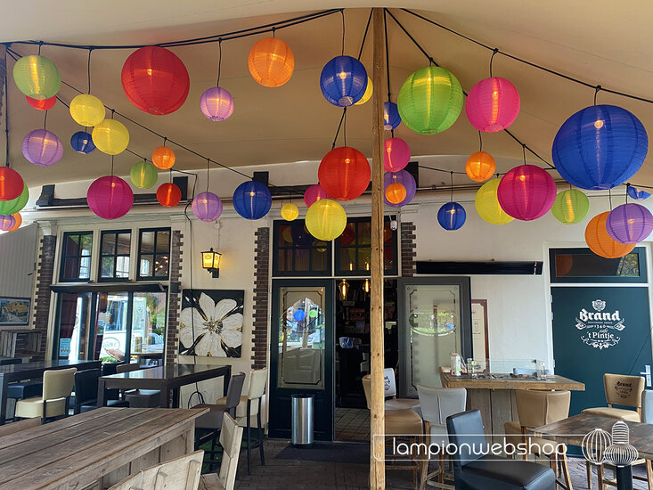 Nylon lampionnen met verlichting