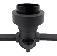 Losse E27 fitting incl. afdichtring - zwart