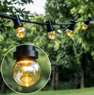 Warm witte LED lampen, LEDs in bodem, standaard transparante kap, &Oslash;45