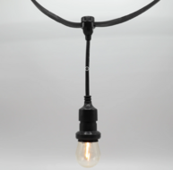 Hangende fitting (zwart) - zelfmontage (excl. lamp)