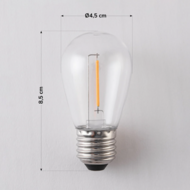 Warm witte dimbare filament lampen - 1 watt