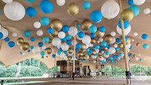 Stretchtent met 450 lampionnen