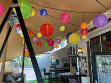 Nylon lampionnen met verlichting