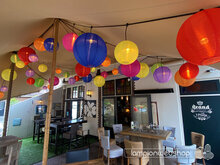 Nylon lampionnen met verlichting