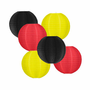 Lampionpakket - Nylon - Flag Black Red Yellow - 30-delig S/25cm
