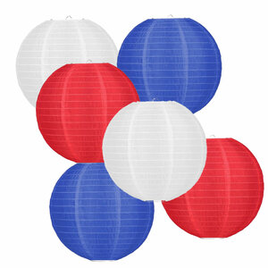 Lampionpakket - Nylon - Flag Red White Blue - 30-delig M/35cm