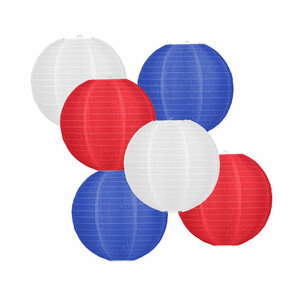 Lampionpakket - Nylon - Flag Red White Blue - 30-delig S/25cm