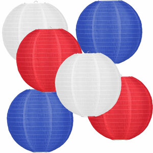 Lampionpakket - Nylon - Flag Red White Blue - 30-delig L50cm