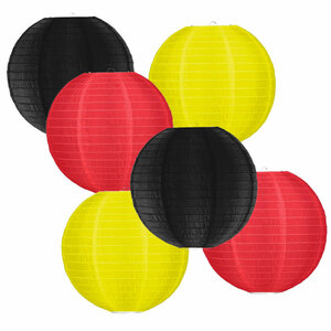 Lampionpakket - Nylon - Flag Black Red Yellow - 30-delig M/35cm