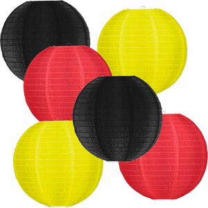 Lampionpakket - Nylon - Flag Black Red Yellow - 30-delig L/50cm