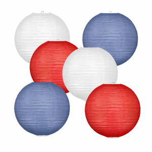 Lampionpakket - Papier - Flag Red White Blue - 30-delig M/35cm