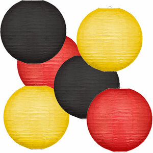 Lampionpakket - Papier - Flag Black Red Yellow - 30-delig L/50cm
