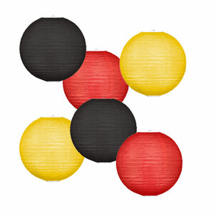 Lampionpakket - Papier - Flag Black Red Yellow - 30-delig S/25cm