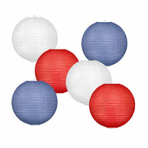 Lampionpakket - Papier - Flag Red White Blue - 30-delig S/25cm